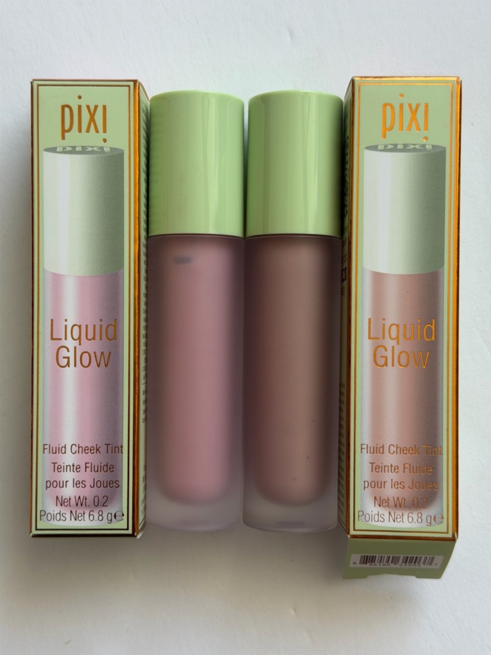 Pixi Liquid Glow Fluid Cheek Tint in shades Pretty and Subtly.